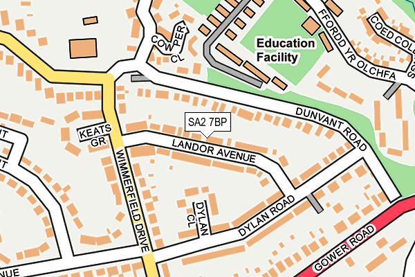 SA2 7BP map - OS OpenMap – Local (Ordnance Survey)