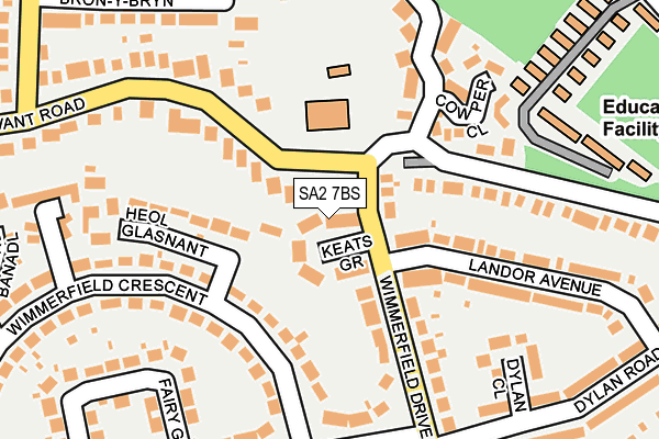 SA2 7BS map - OS OpenMap – Local (Ordnance Survey)