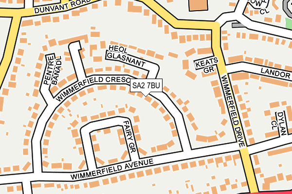SA2 7BU map - OS OpenMap – Local (Ordnance Survey)