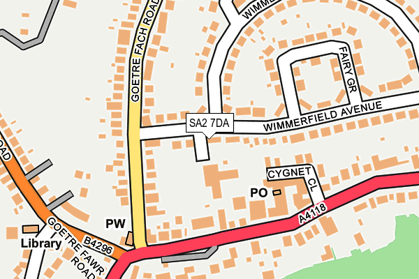 SA2 7DA map - OS OpenMap – Local (Ordnance Survey)