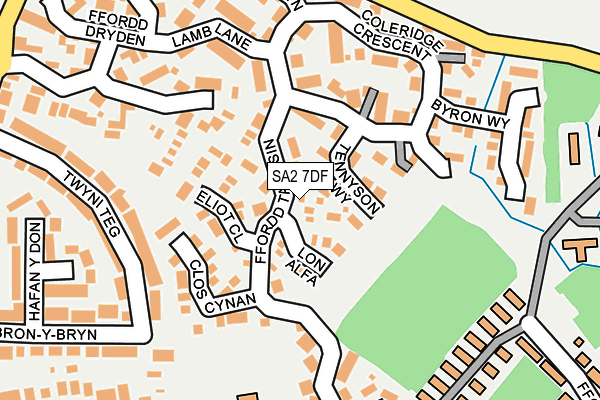 SA2 7DF map - OS OpenMap – Local (Ordnance Survey)