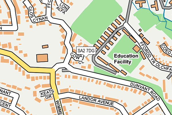 SA2 7DG map - OS OpenMap – Local (Ordnance Survey)