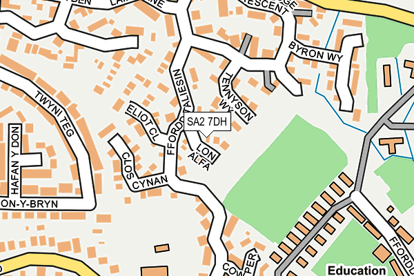 SA2 7DH map - OS OpenMap – Local (Ordnance Survey)
