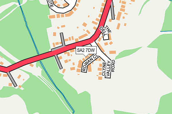 SA2 7DW map - OS OpenMap – Local (Ordnance Survey)