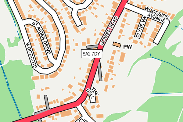 SA2 7DY map - OS OpenMap – Local (Ordnance Survey)