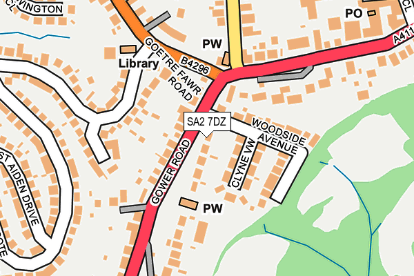 SA2 7DZ map - OS OpenMap – Local (Ordnance Survey)