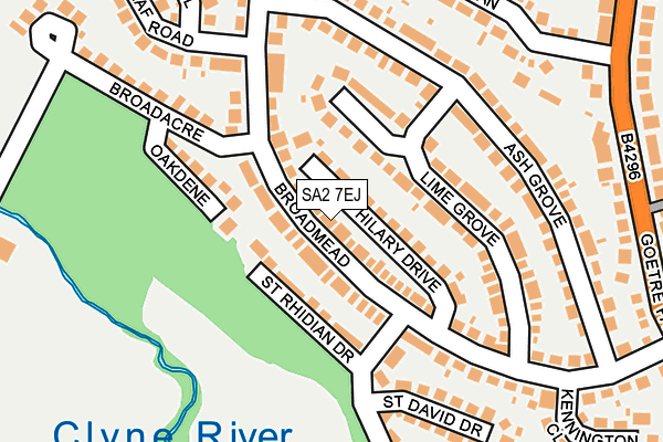 SA2 7EJ map - OS OpenMap – Local (Ordnance Survey)
