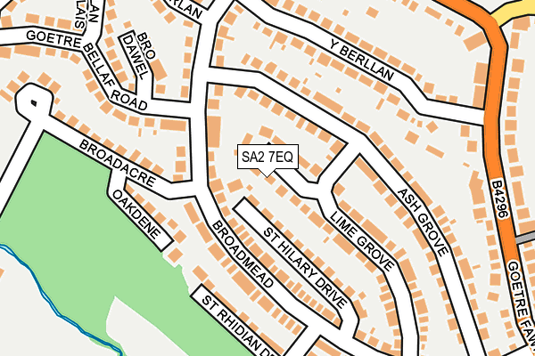 SA2 7EQ map - OS OpenMap – Local (Ordnance Survey)