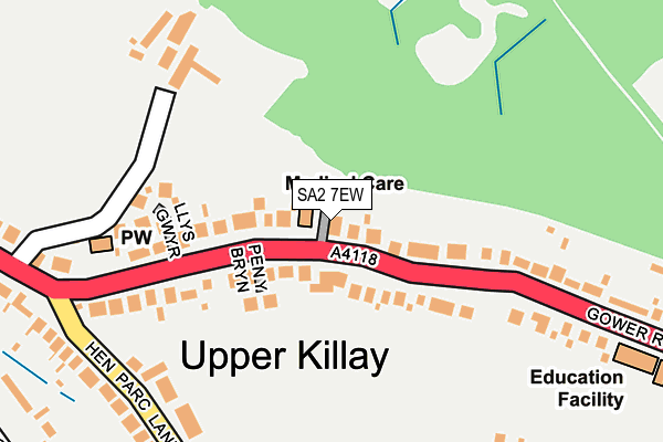 SA2 7EW map - OS OpenMap – Local (Ordnance Survey)