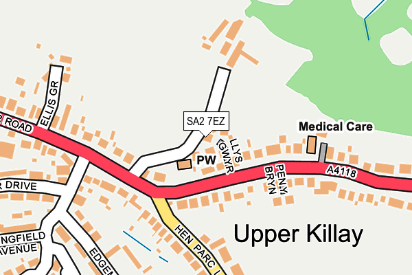 SA2 7EZ map - OS OpenMap – Local (Ordnance Survey)