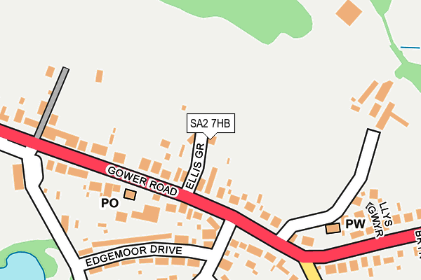 SA2 7HB map - OS OpenMap – Local (Ordnance Survey)