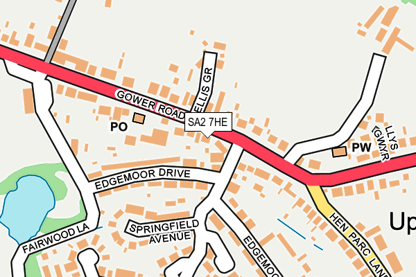 SA2 7HE map - OS OpenMap – Local (Ordnance Survey)