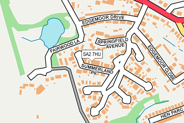 SA2 7HU map - OS OpenMap – Local (Ordnance Survey)