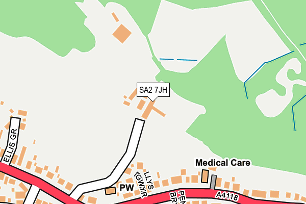 SA2 7JH map - OS OpenMap – Local (Ordnance Survey)