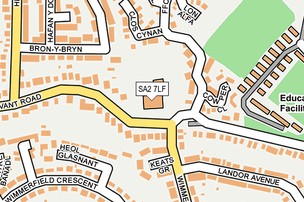 SA2 7LF map - OS OpenMap – Local (Ordnance Survey)