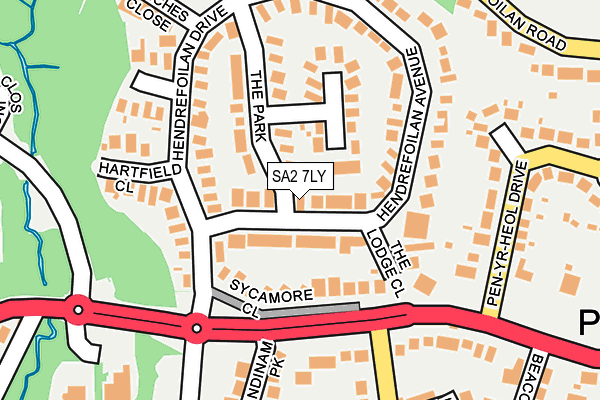 SA2 7LY map - OS OpenMap – Local (Ordnance Survey)