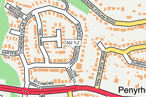 SA2 7LZ map - OS OpenMap – Local (Ordnance Survey)