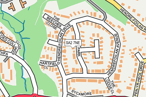 SA2 7NE map - OS OpenMap – Local (Ordnance Survey)