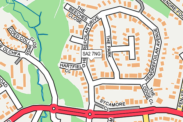 SA2 7NG map - OS OpenMap – Local (Ordnance Survey)