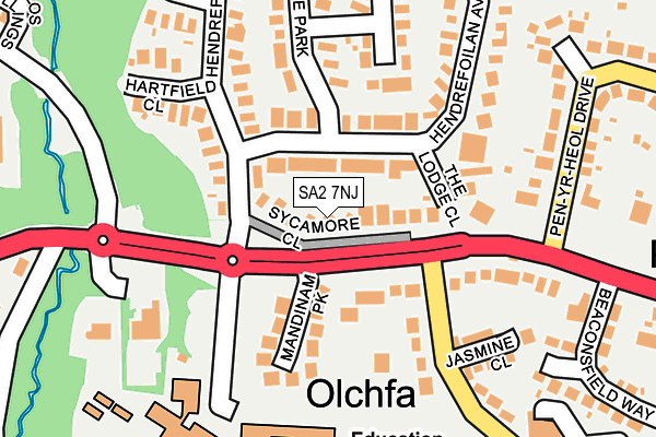 SA2 7NJ map - OS OpenMap – Local (Ordnance Survey)