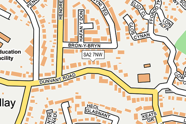 SA2 7NW map - OS OpenMap – Local (Ordnance Survey)