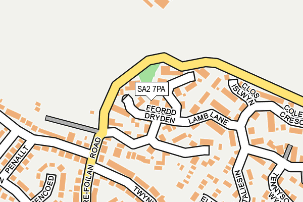 SA2 7PA map - OS OpenMap – Local (Ordnance Survey)