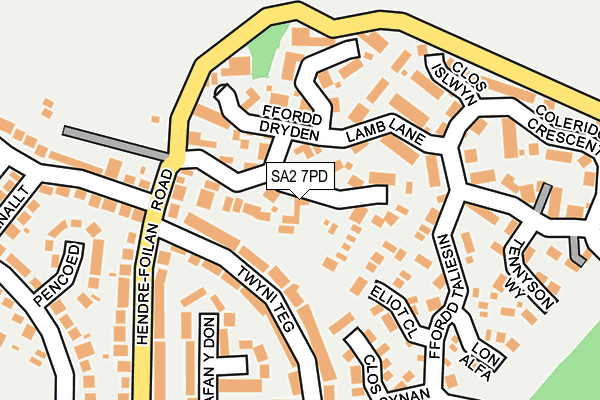 SA2 7PD map - OS OpenMap – Local (Ordnance Survey)