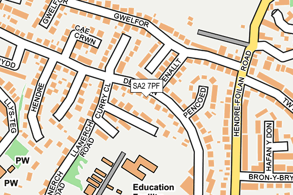 SA2 7PF map - OS OpenMap – Local (Ordnance Survey)