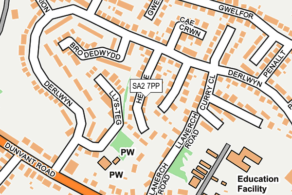 SA2 7PP map - OS OpenMap – Local (Ordnance Survey)
