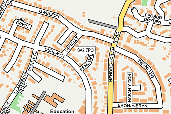 SA2 7PQ map - OS OpenMap – Local (Ordnance Survey)