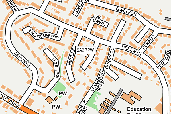 SA2 7PW map - OS OpenMap – Local (Ordnance Survey)