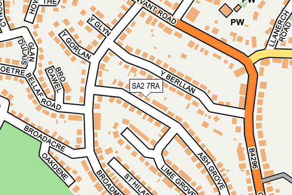 SA2 7RA map - OS OpenMap – Local (Ordnance Survey)