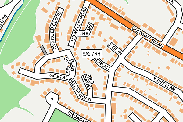 SA2 7RH map - OS OpenMap – Local (Ordnance Survey)