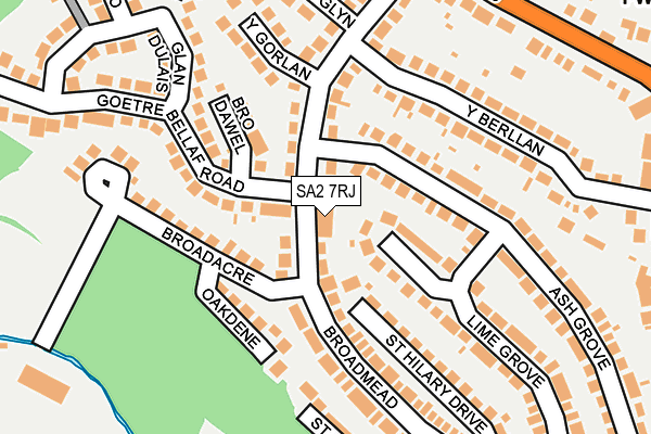 SA2 7RJ map - OS OpenMap – Local (Ordnance Survey)