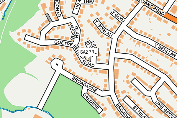 SA2 7RL map - OS OpenMap – Local (Ordnance Survey)