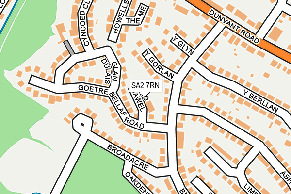SA2 7RN map - OS OpenMap – Local (Ordnance Survey)