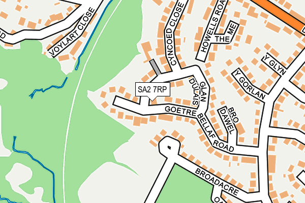 SA2 7RP map - OS OpenMap – Local (Ordnance Survey)