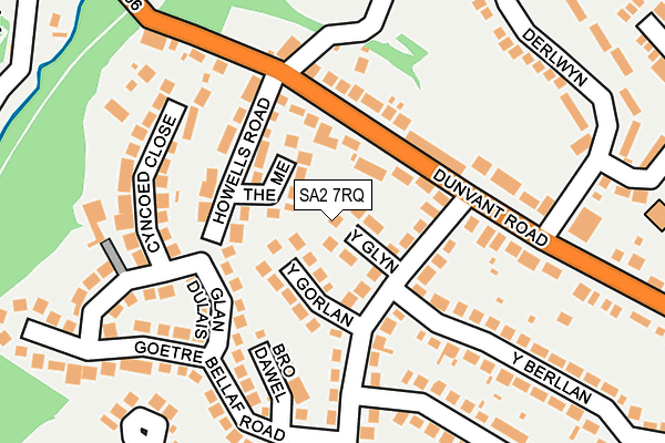 SA2 7RQ map - OS OpenMap – Local (Ordnance Survey)