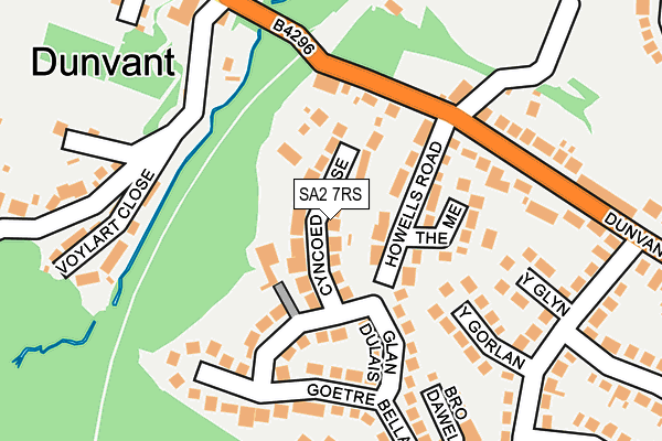 SA2 7RS map - OS OpenMap – Local (Ordnance Survey)