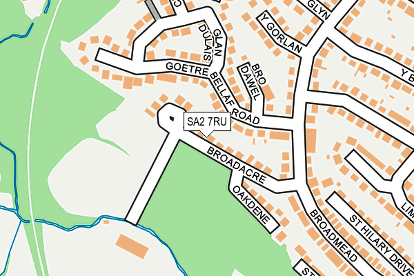 SA2 7RU map - OS OpenMap – Local (Ordnance Survey)