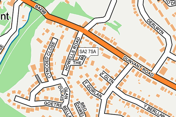SA2 7SA map - OS OpenMap – Local (Ordnance Survey)