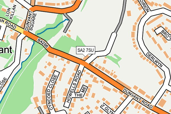 SA2 7SU map - OS OpenMap – Local (Ordnance Survey)