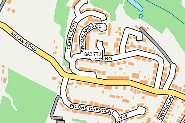SA2 7TJ map - OS OpenMap – Local (Ordnance Survey)