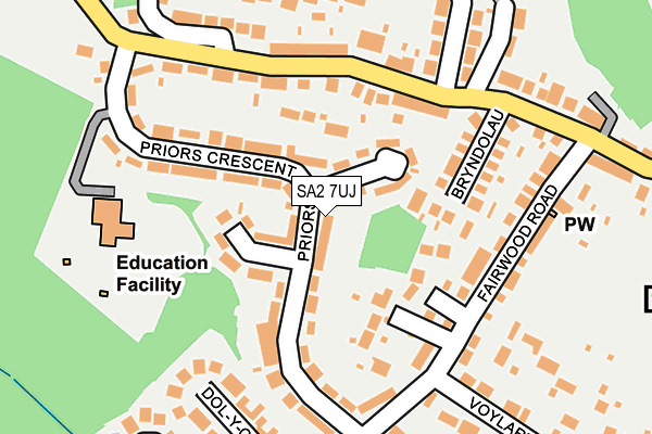 SA2 7UJ map - OS OpenMap – Local (Ordnance Survey)
