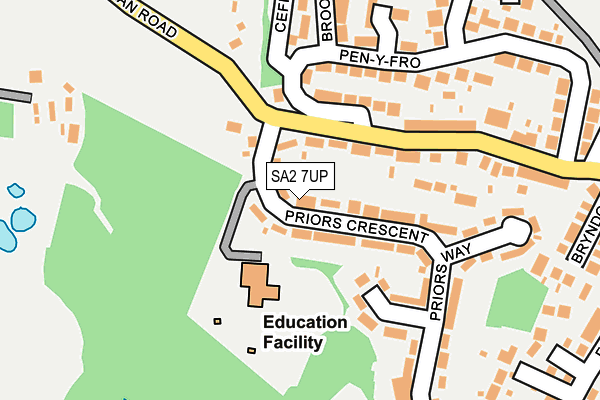 SA2 7UP map - OS OpenMap – Local (Ordnance Survey)