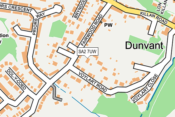 SA2 7UW map - OS OpenMap – Local (Ordnance Survey)