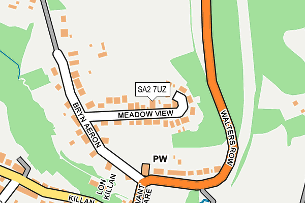 SA2 7UZ map - OS OpenMap – Local (Ordnance Survey)