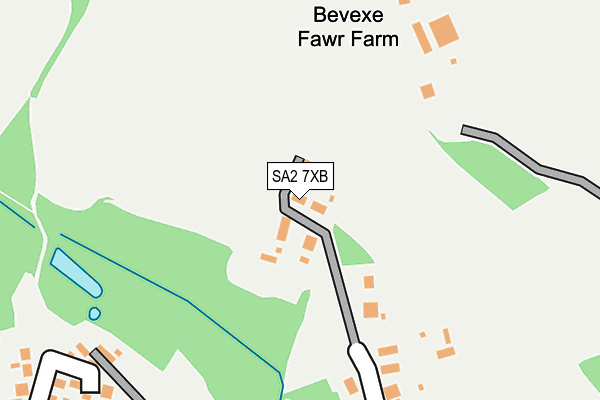 SA2 7XB map - OS OpenMap – Local (Ordnance Survey)