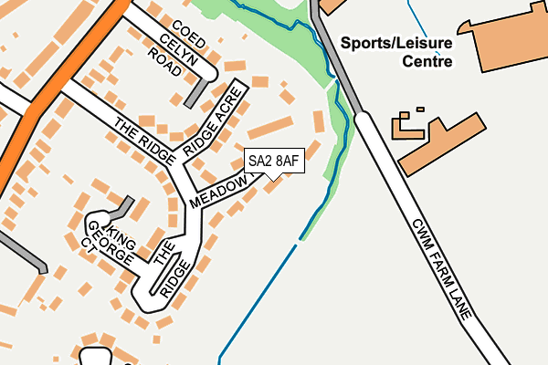 SA2 8AF map - OS OpenMap – Local (Ordnance Survey)