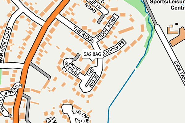 SA2 8AG map - OS OpenMap – Local (Ordnance Survey)